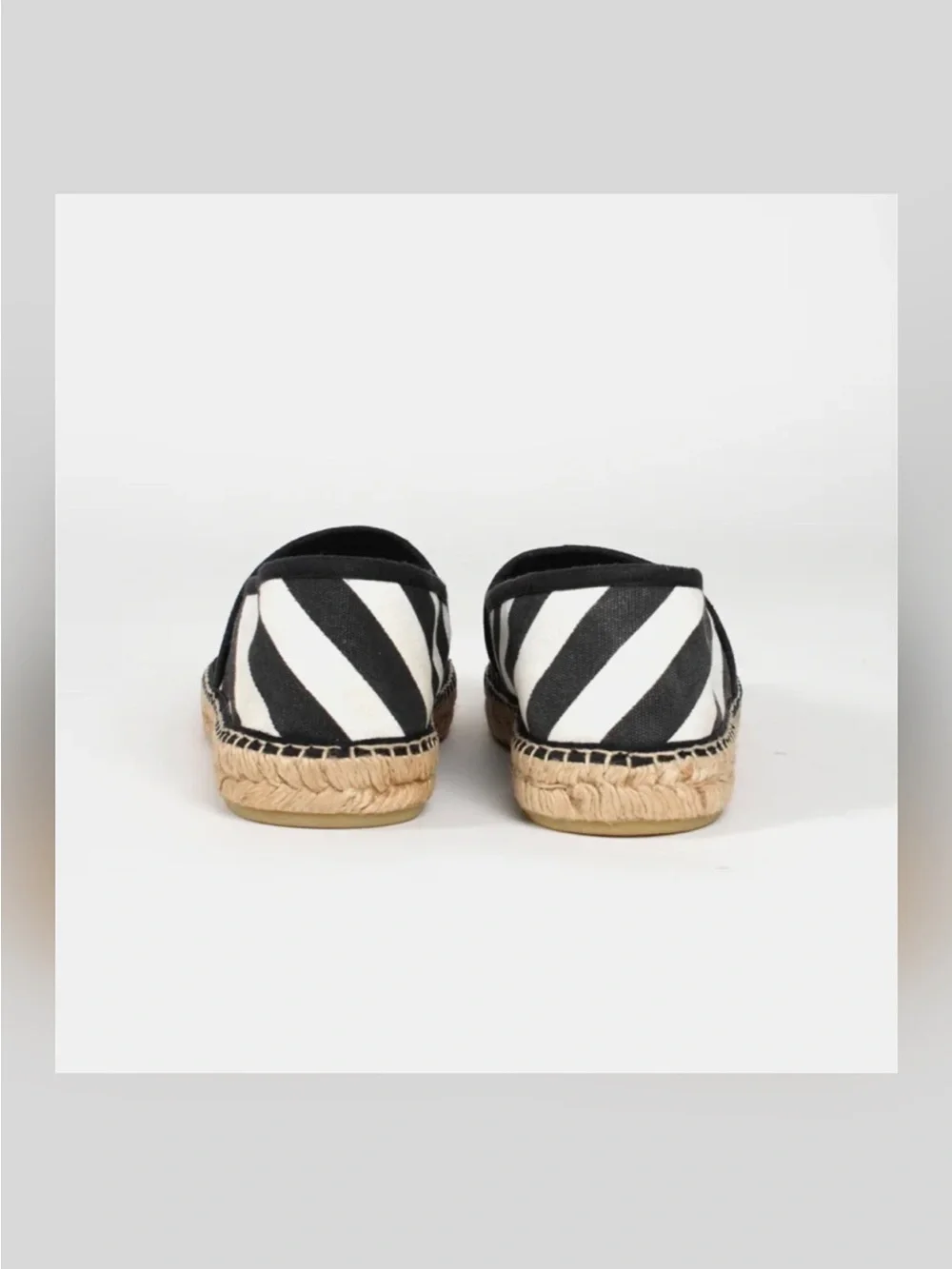OFF-WHITE Black & White Striped Espadrille Women’s Size 37 New Never Worn No Box